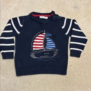Ralph Lauren Navy Sweater with Sailboat Design